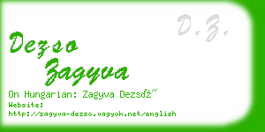 dezso zagyva business card